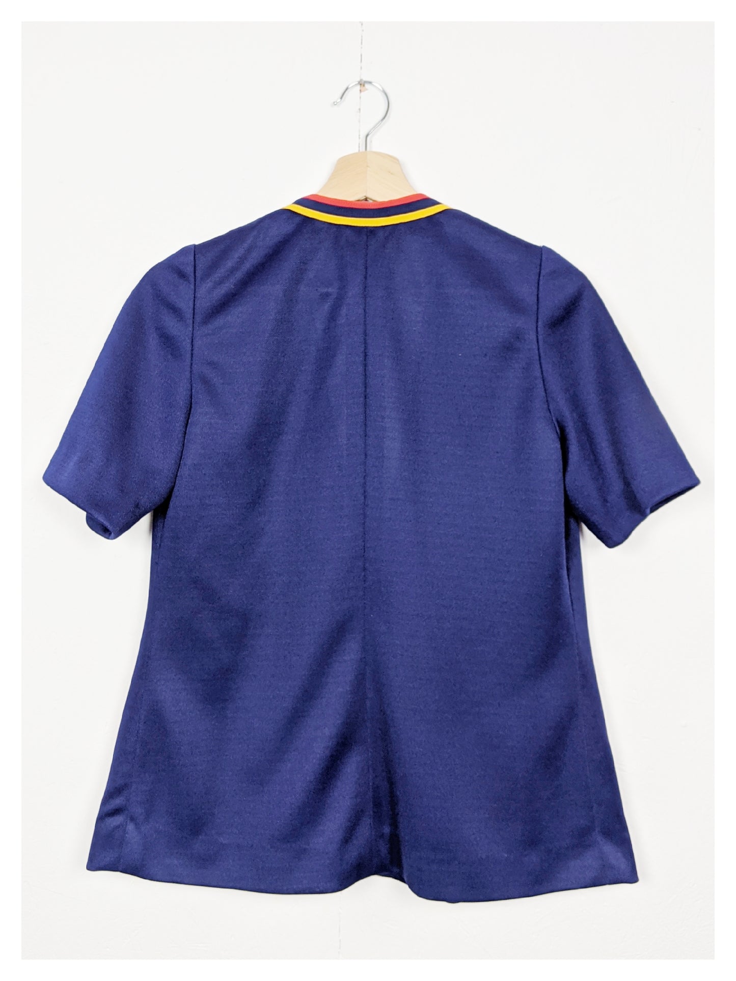 Gilet bleu à lignes 70's
