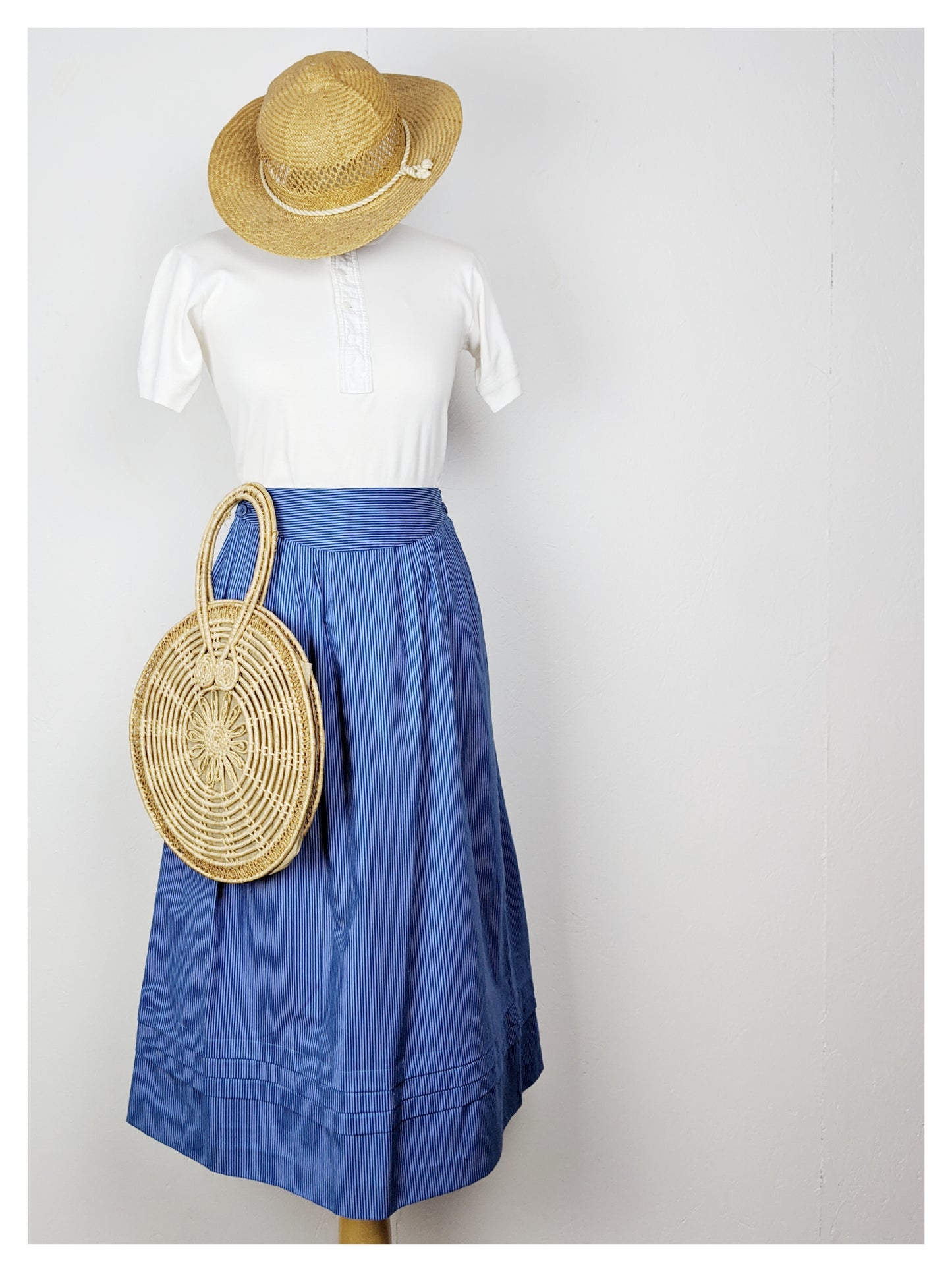Chapeau en osier 80's
