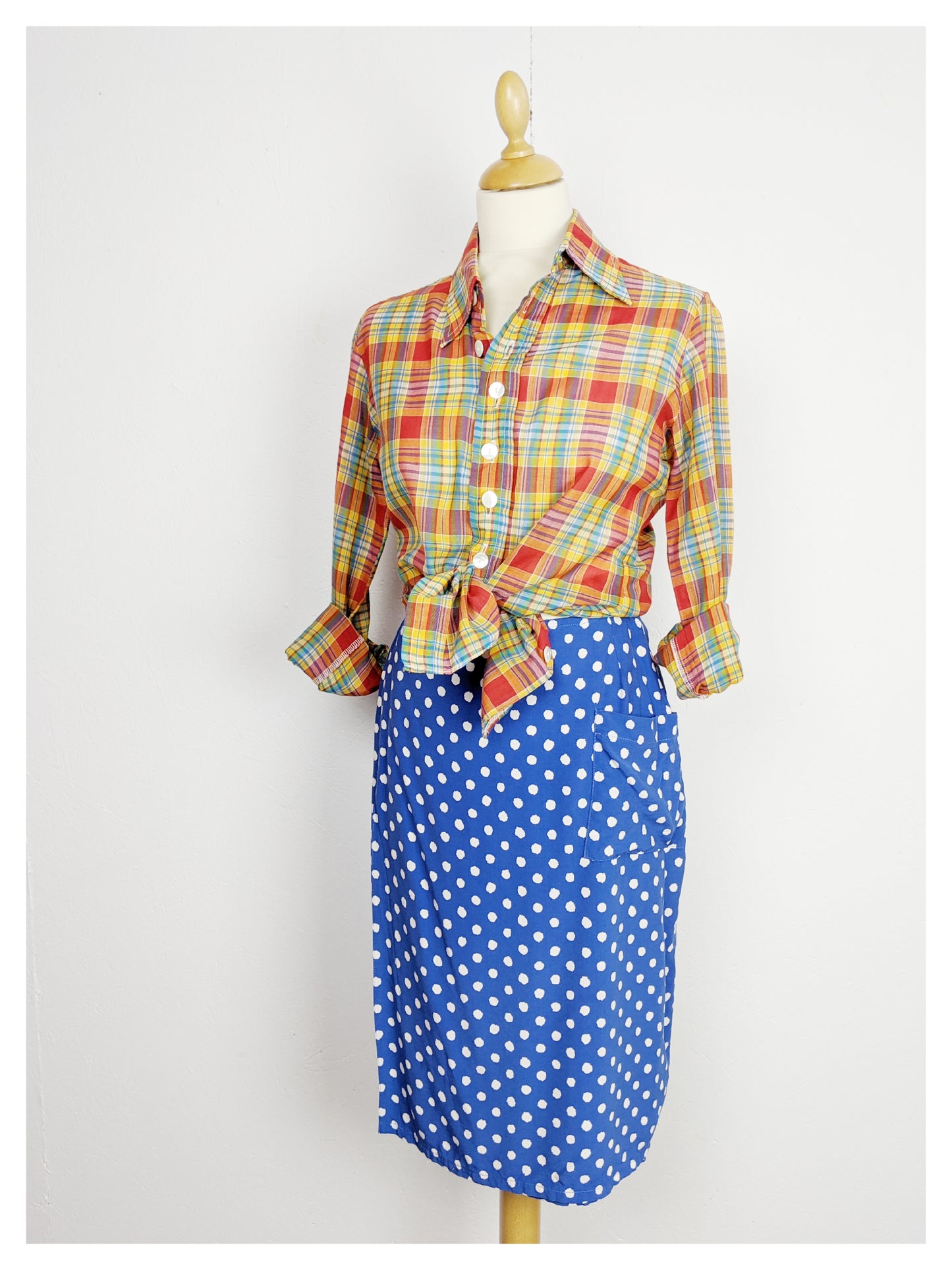Jupe bleu à pois 90's