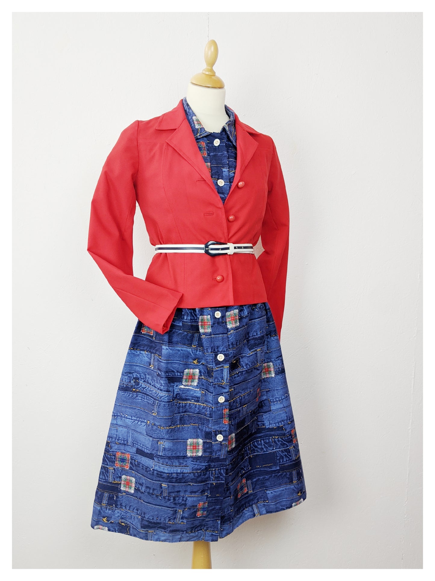 Veste tailleur rouge 60's