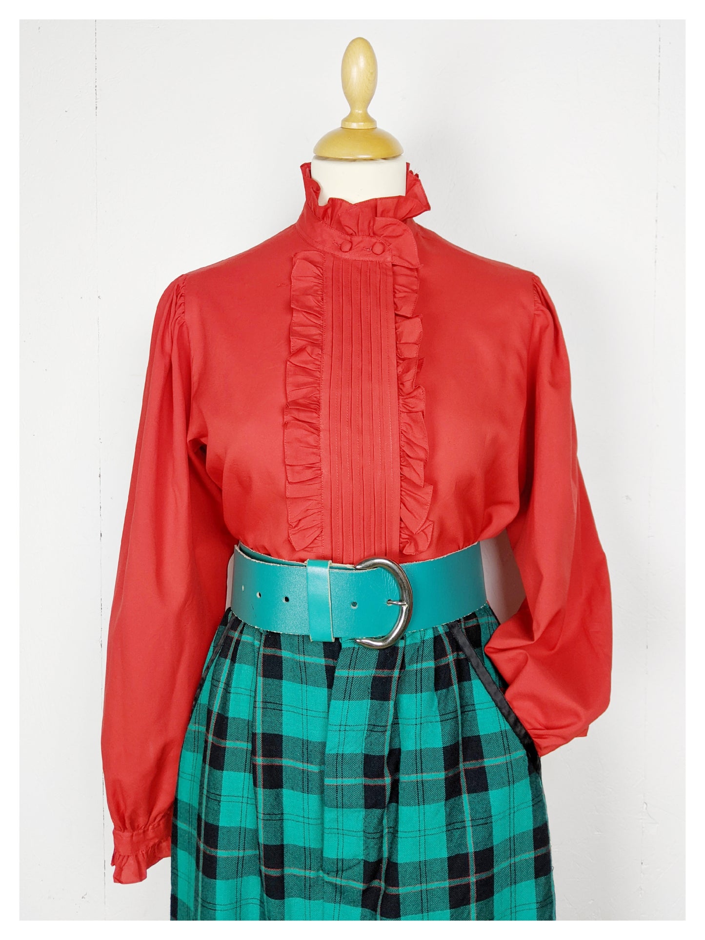 Jupe Tartan turquoise 80's