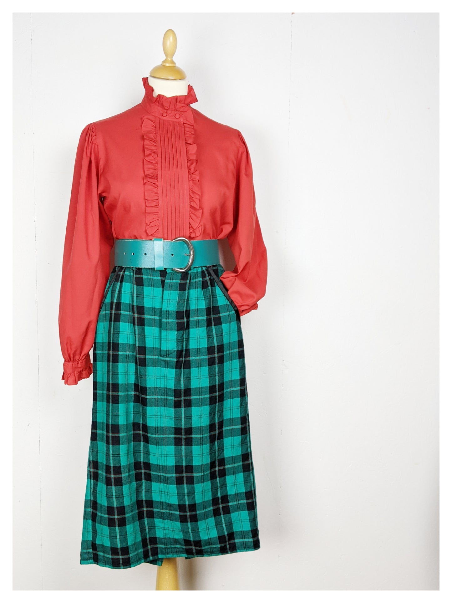 Jupe Tartan turquoise 80's