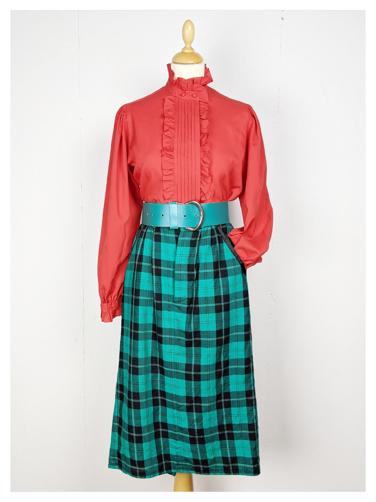 Jupe Tartan turquoise 80's