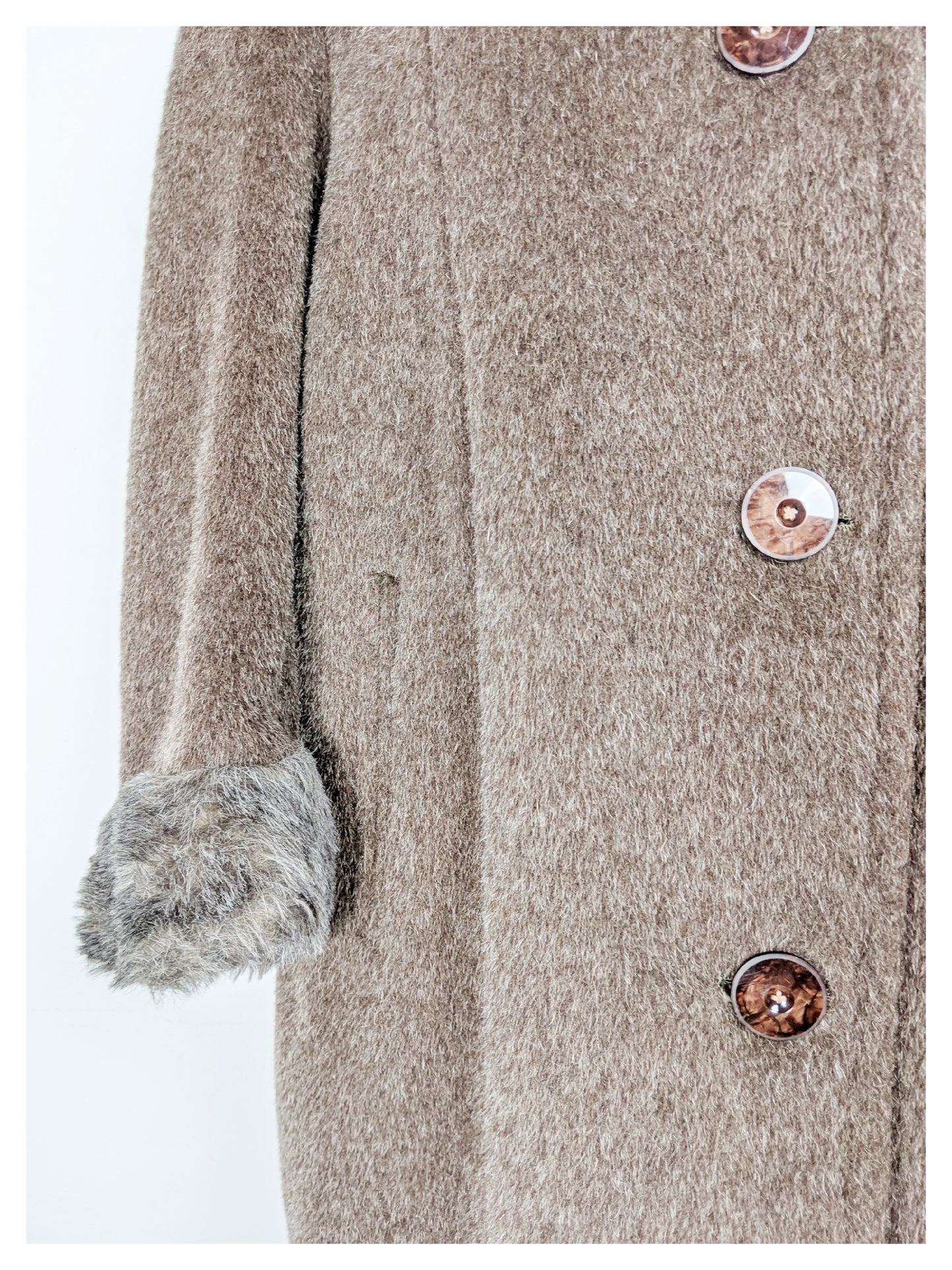 Manteau brun à col fourrure 70's