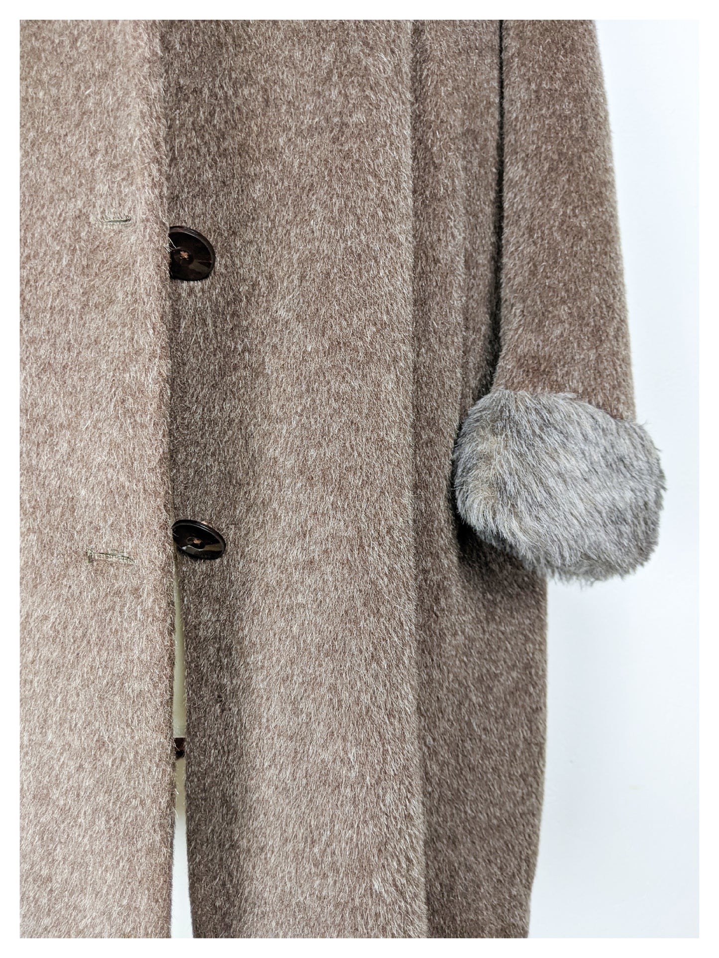 Manteau brun à col fourrure 70's