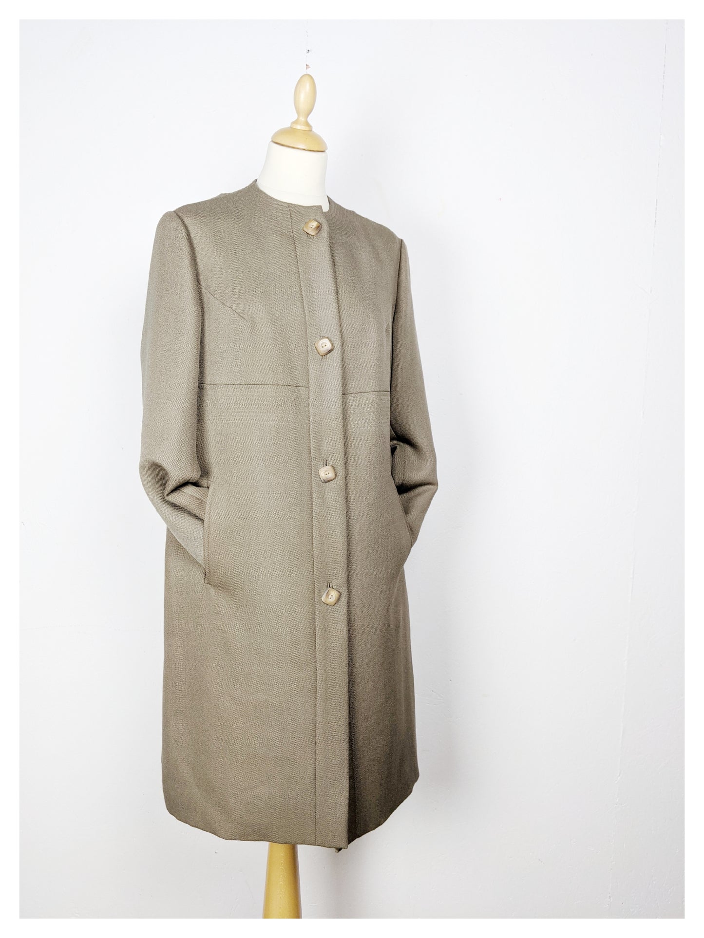Veste beige kaki "Jackie Kennedy" 60's