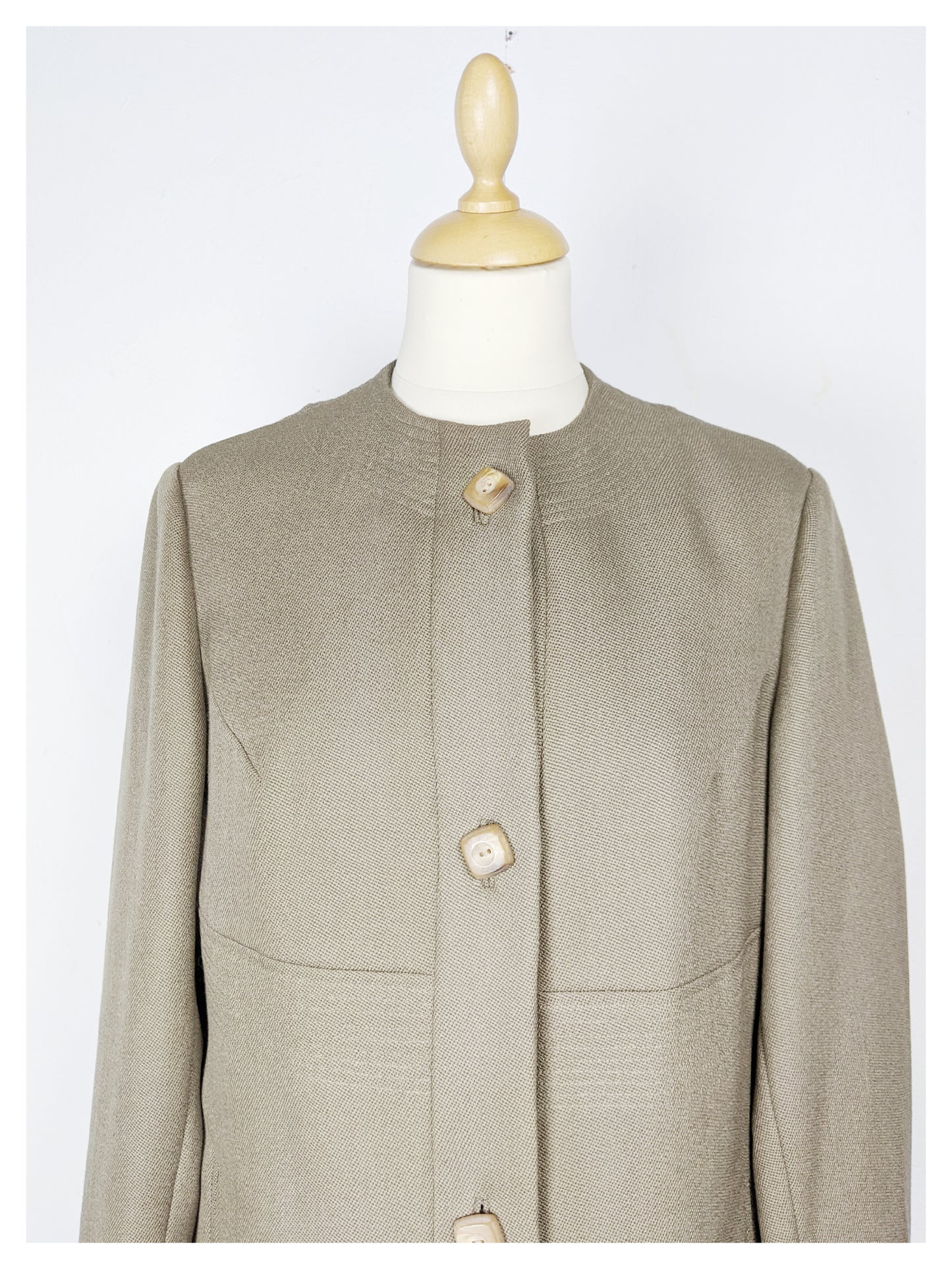 Veste beige kaki "Jackie Kennedy" 60's