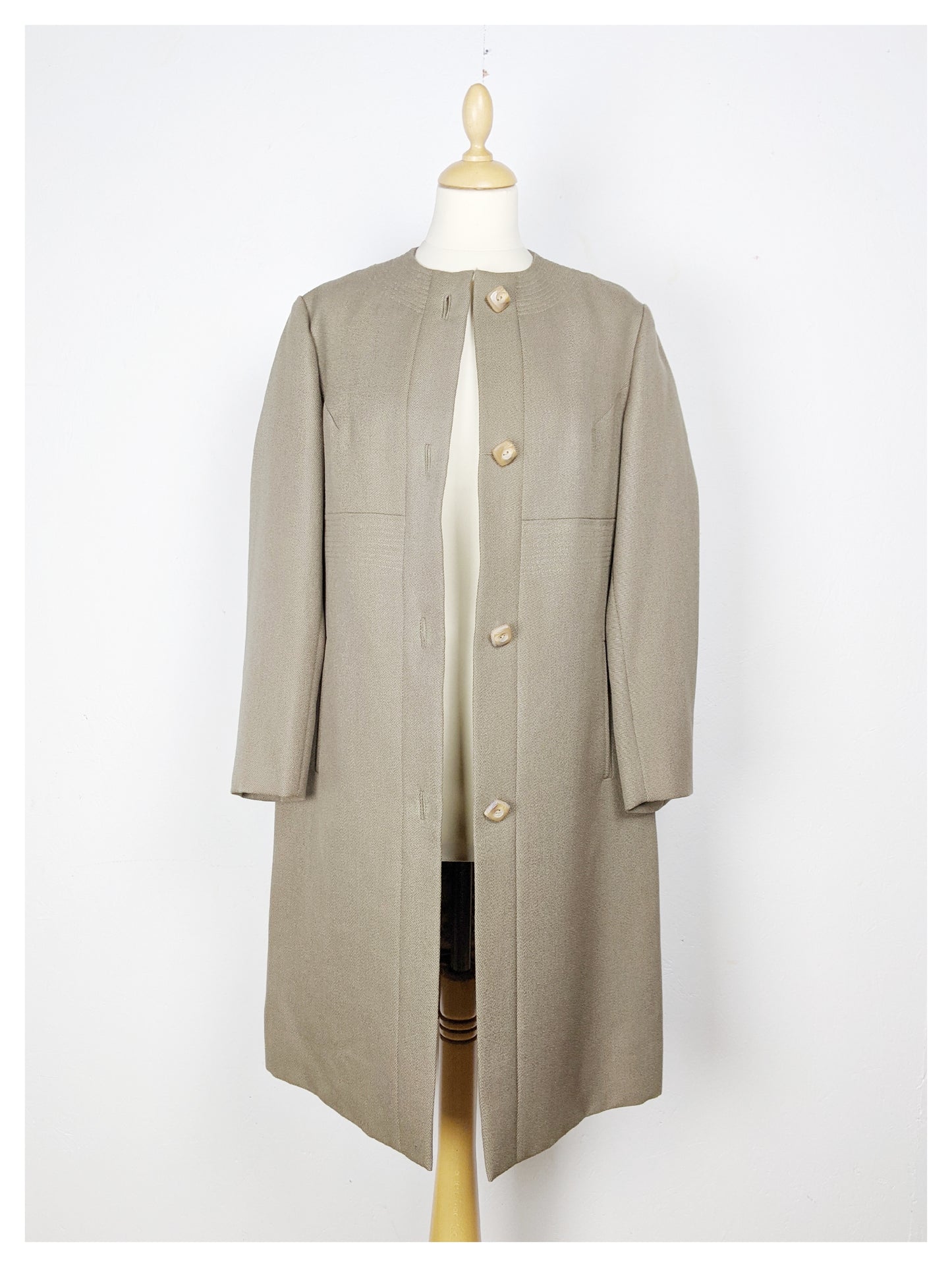 Veste beige kaki "Jackie Kennedy" 60's
