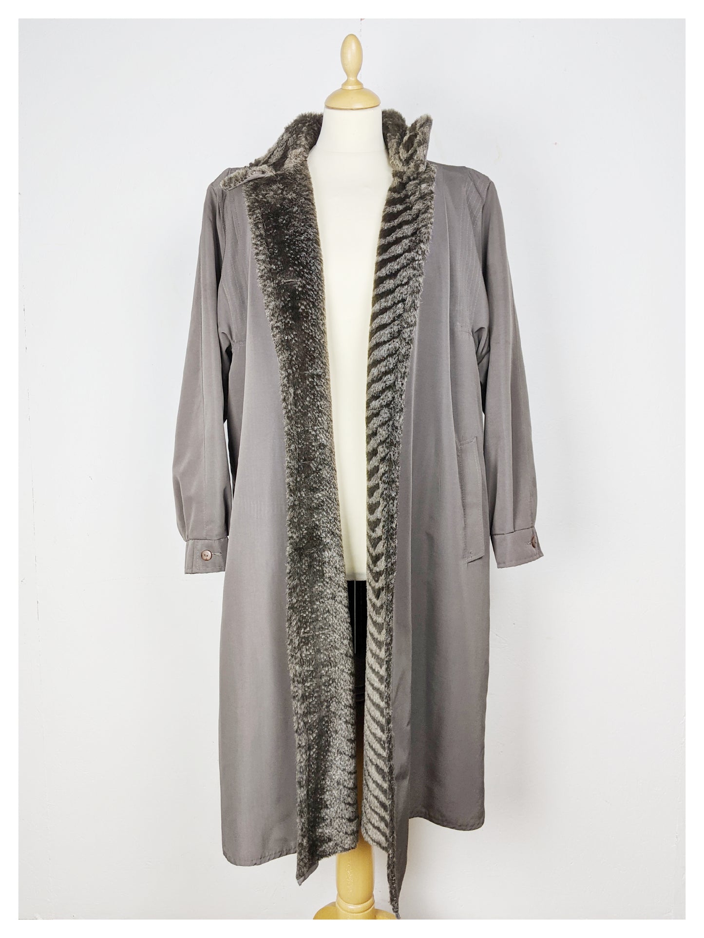 Trench fourré Gris 80's