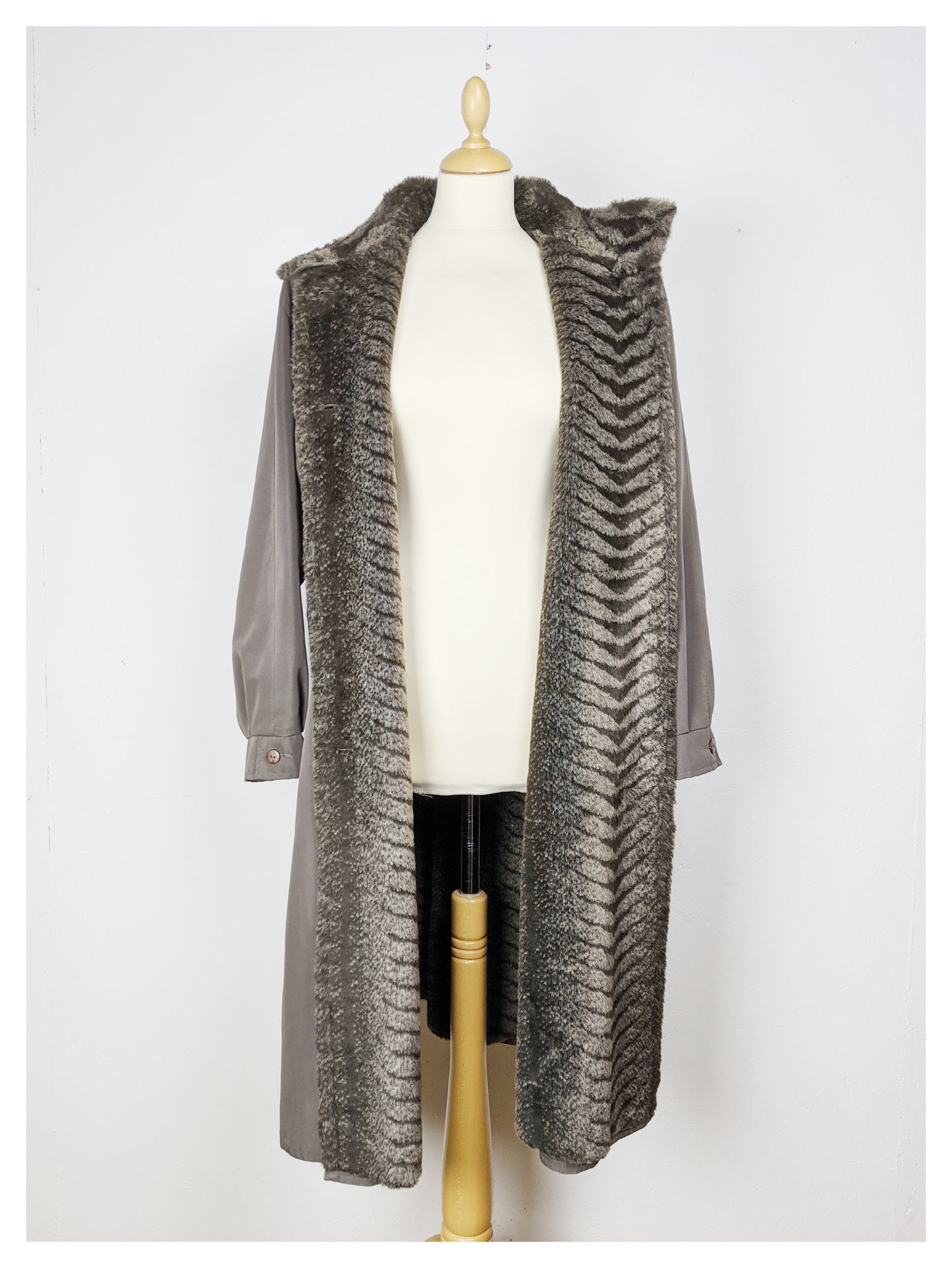 Trench fourré Gris 80's