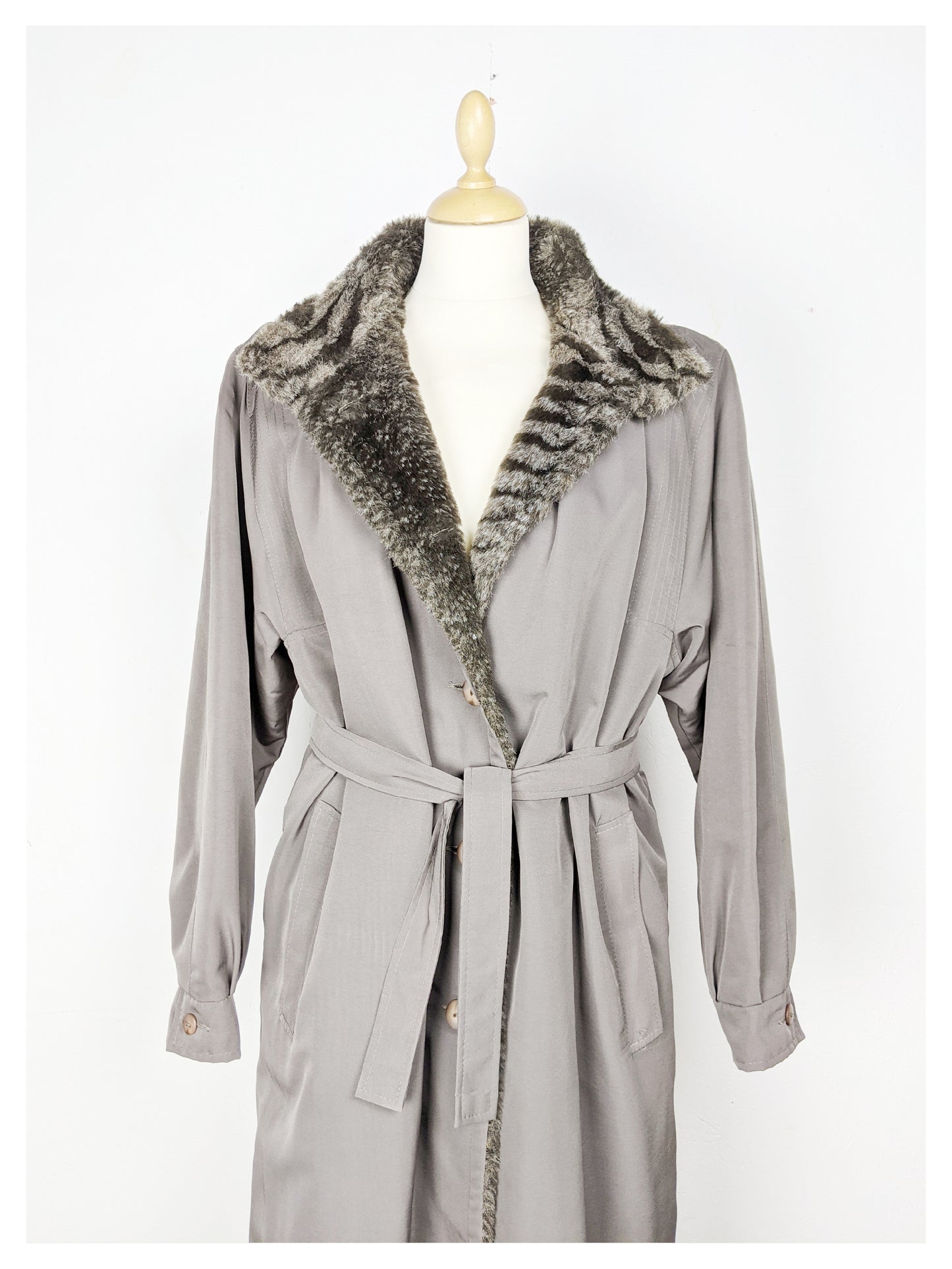 Trench fourré Gris 80's