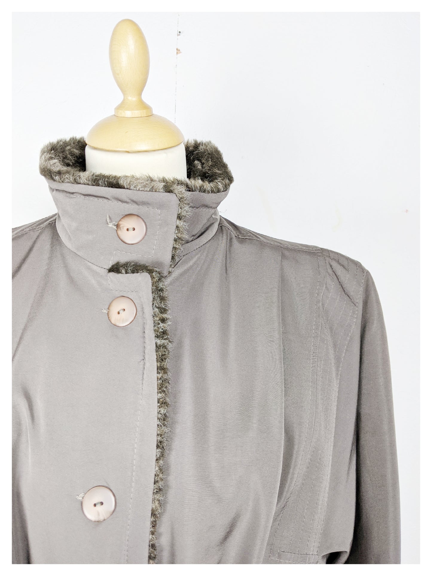 Trench fourré Gris 80's