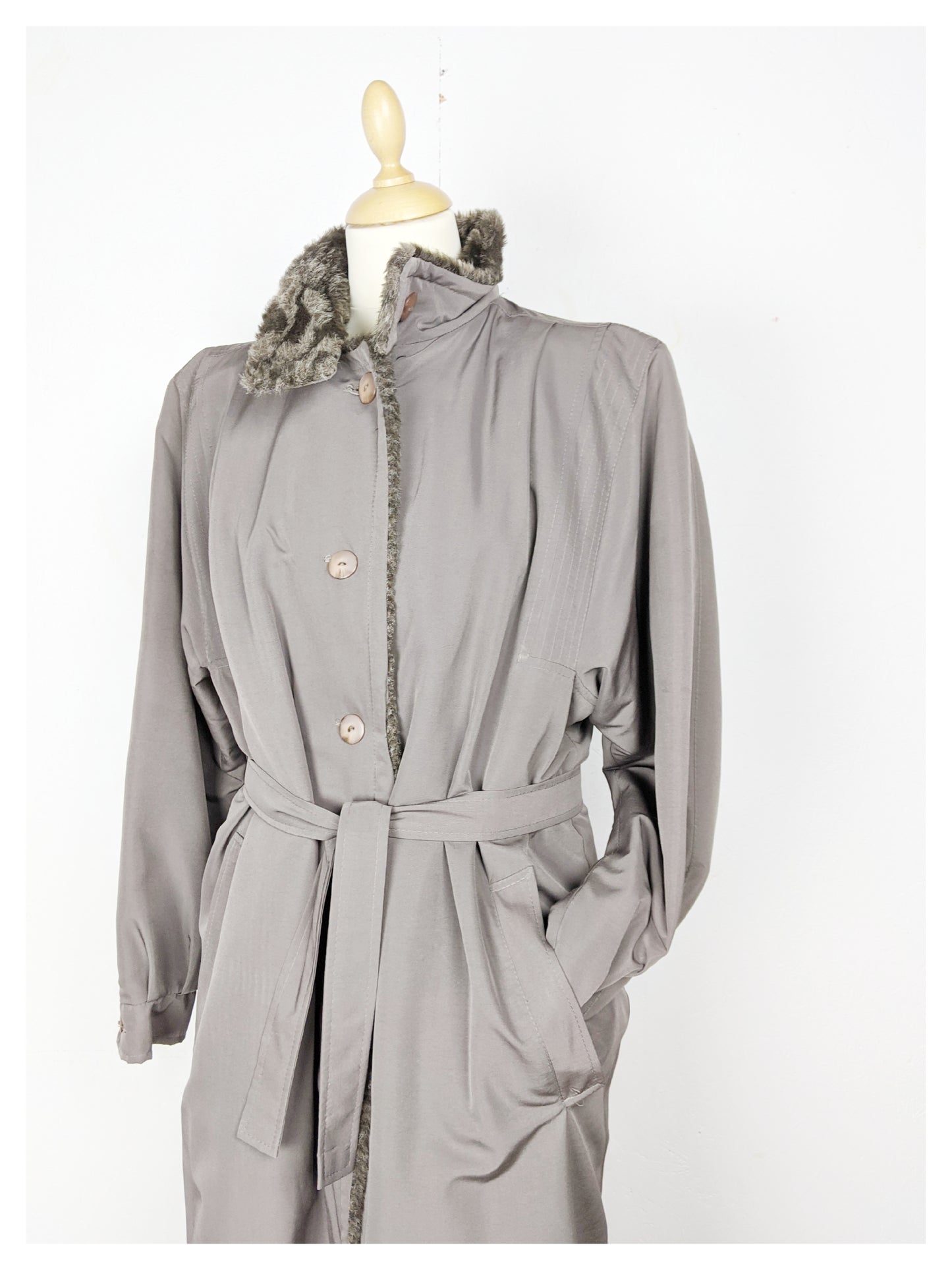 Trench fourré Gris 80's