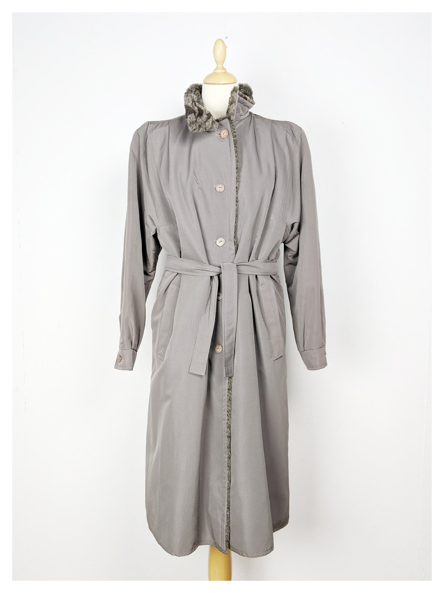 Trench fourré Gris 80's