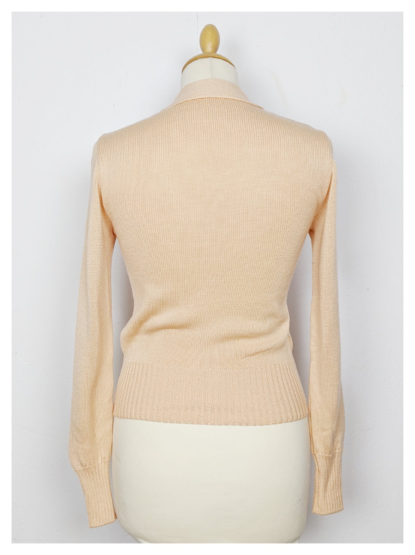 Gilet saumon ajouré 70's
