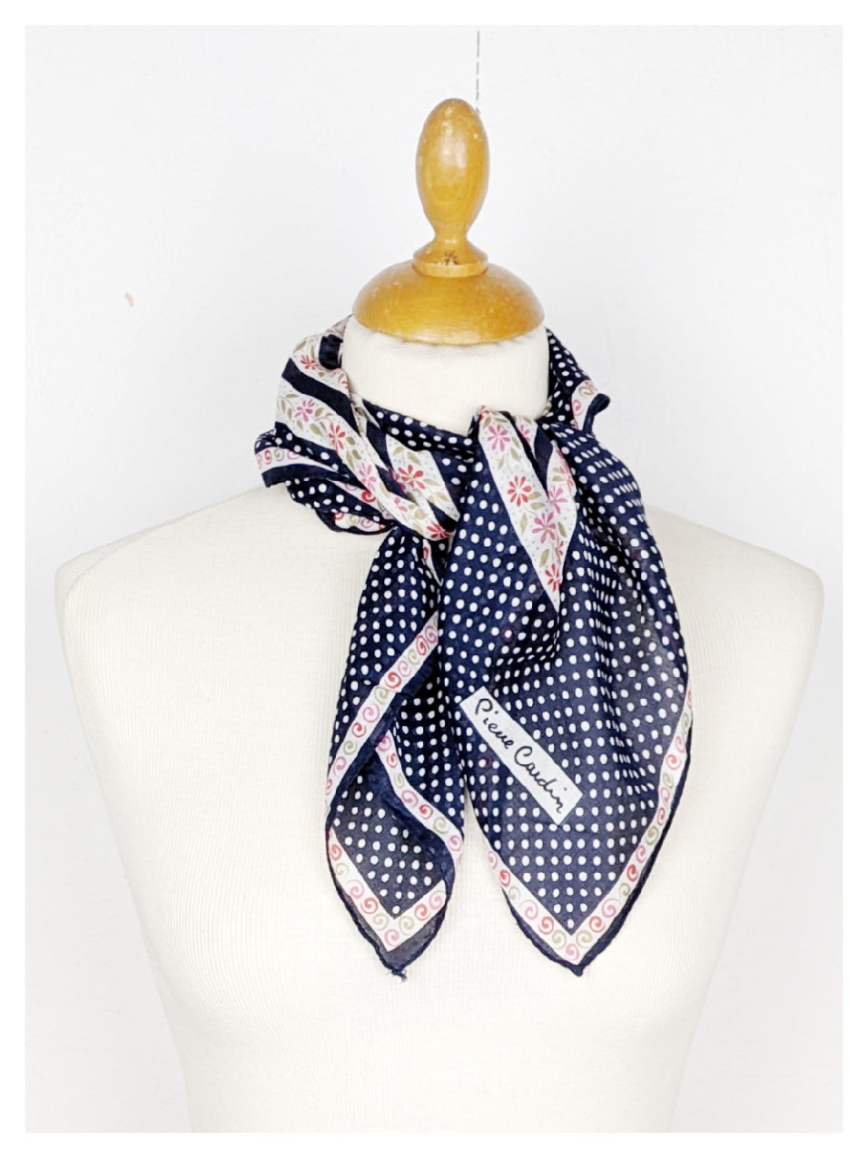 Foulard à pois et fleurs 70s
