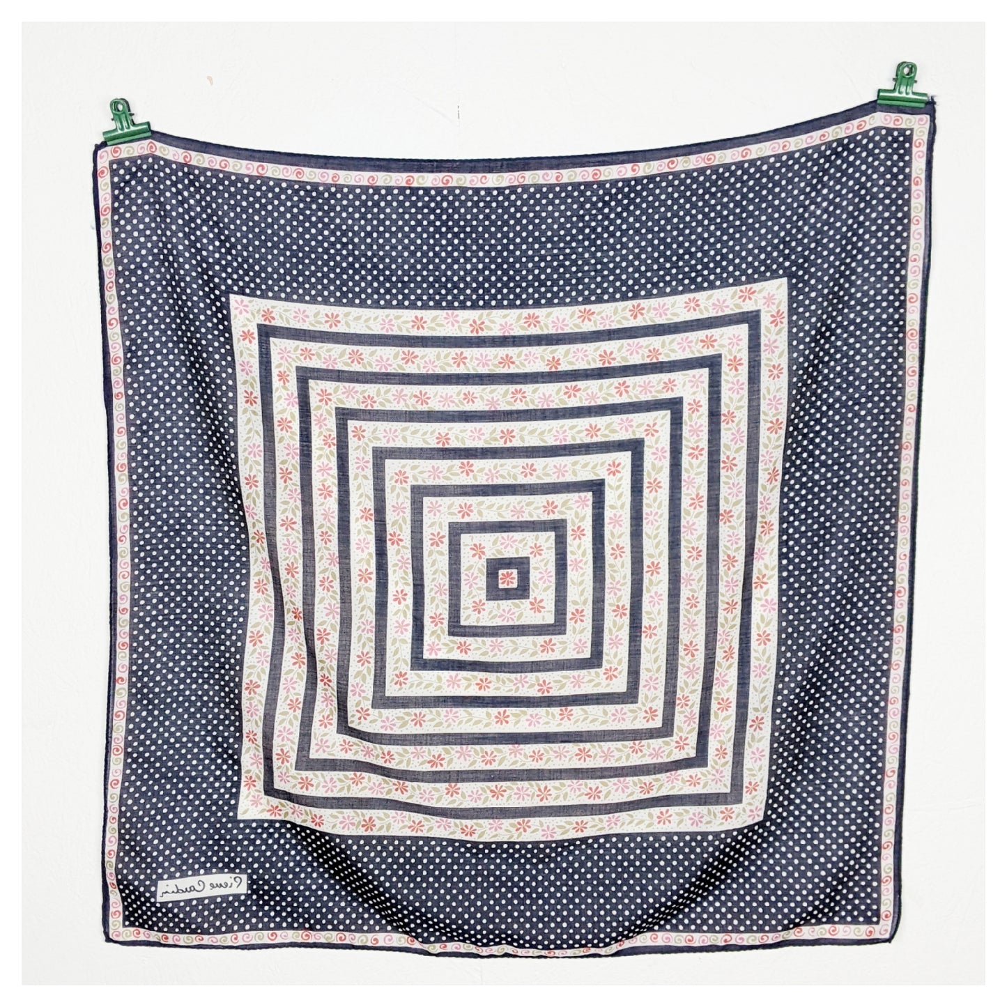 Foulard à pois et fleurs 70s