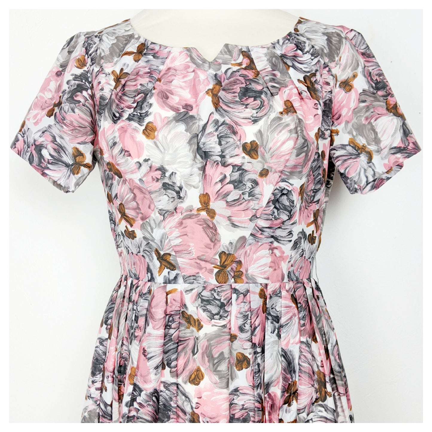 Robe plissée multicolore 60s