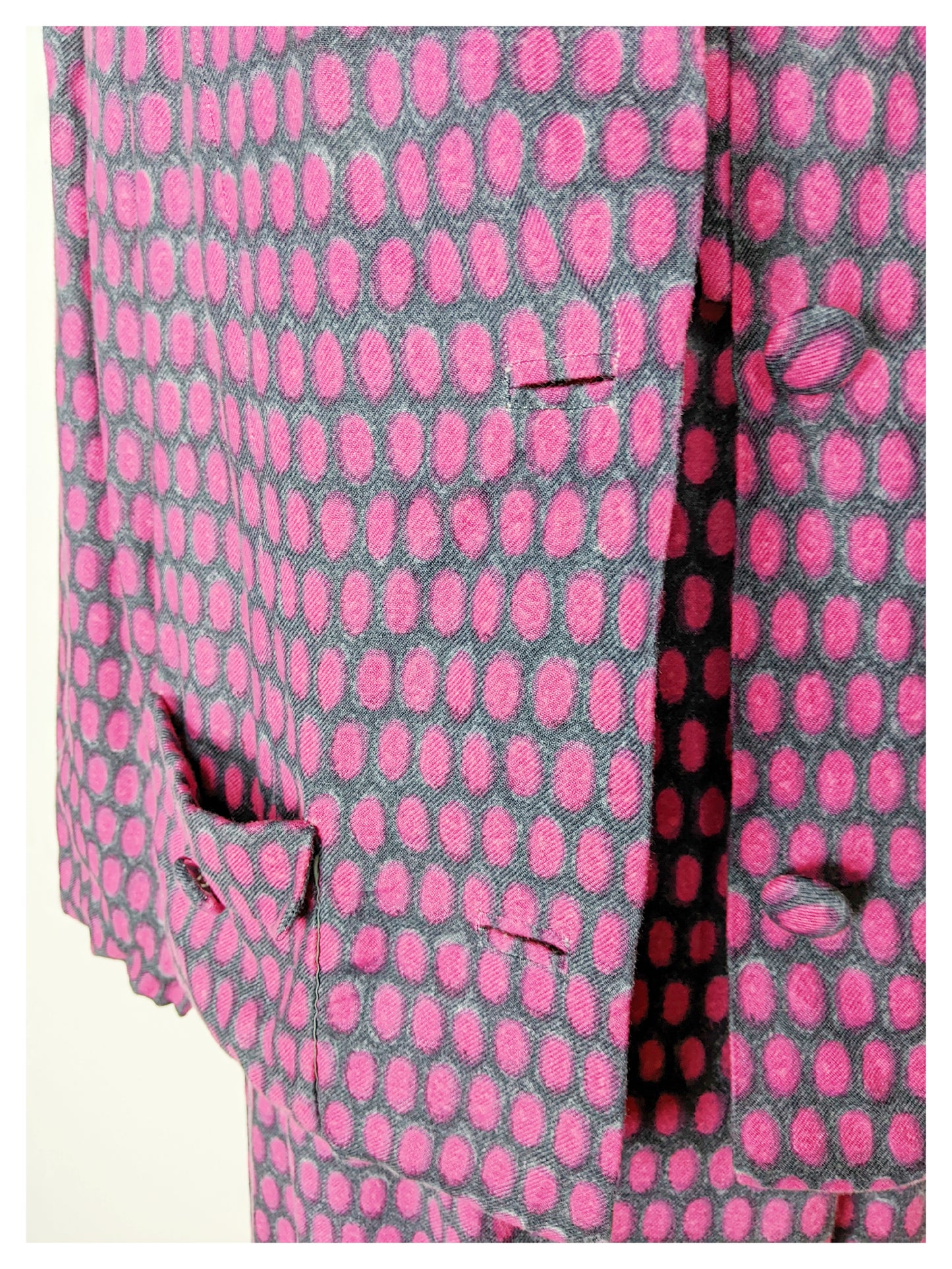 Tailleur-Robe à motifs gris/fuchsia 60s