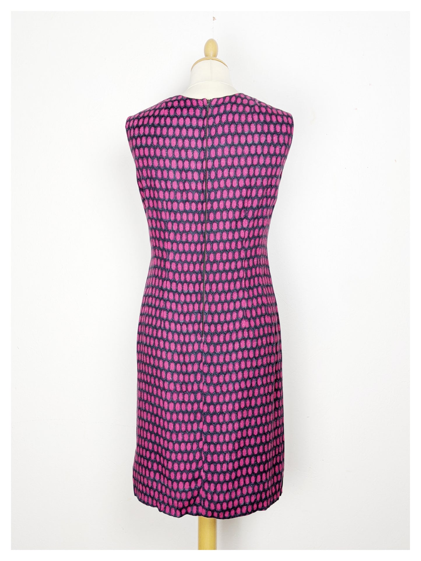 Tailleur-Robe à motifs gris/fuchsia 60s
