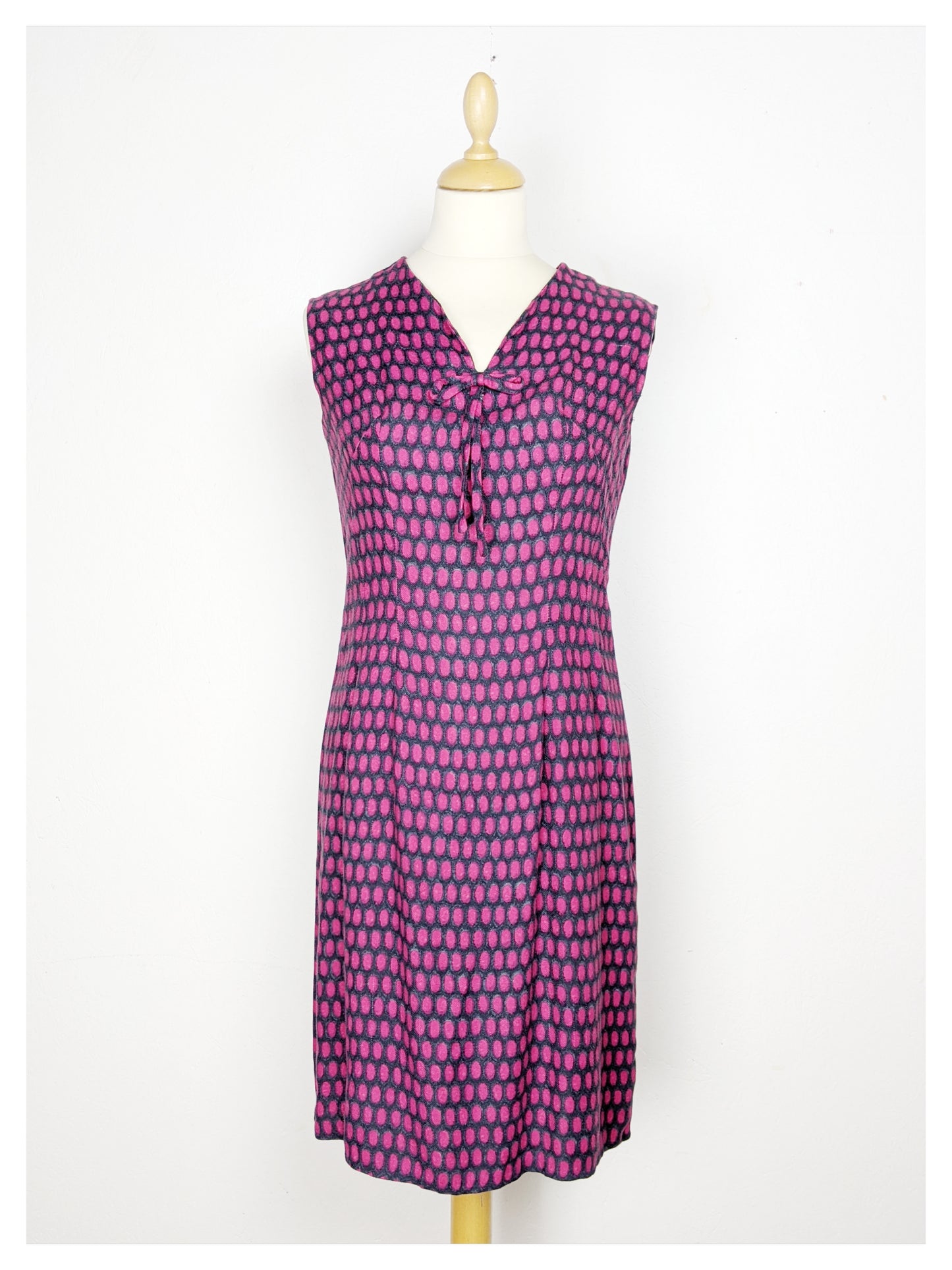 Tailleur-Robe à motifs gris/fuchsia 60s