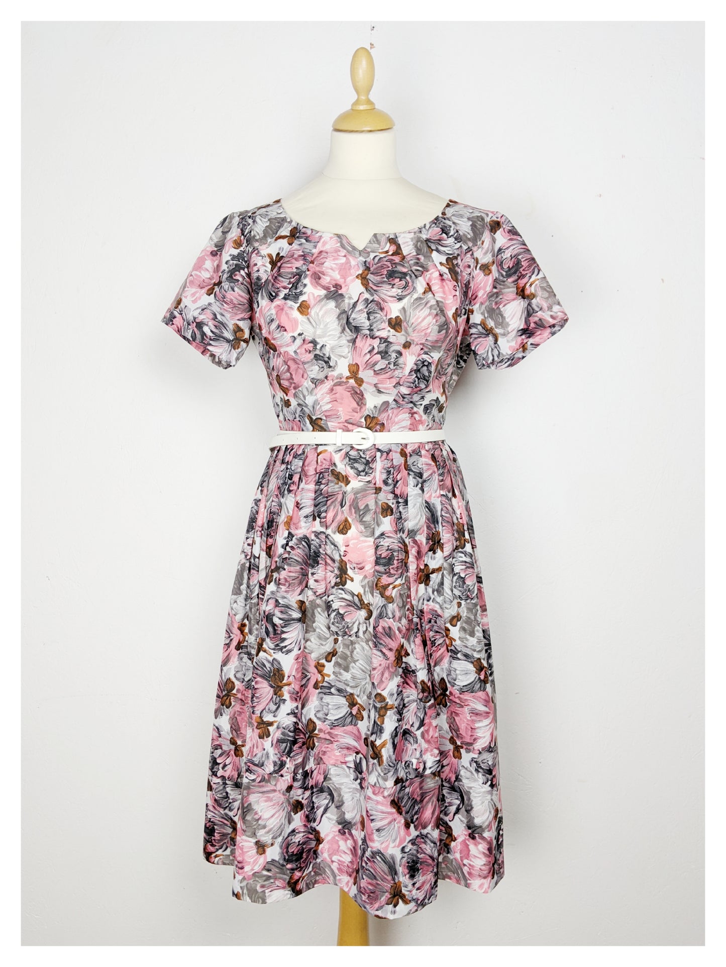 Robe plissée multicolore 60s