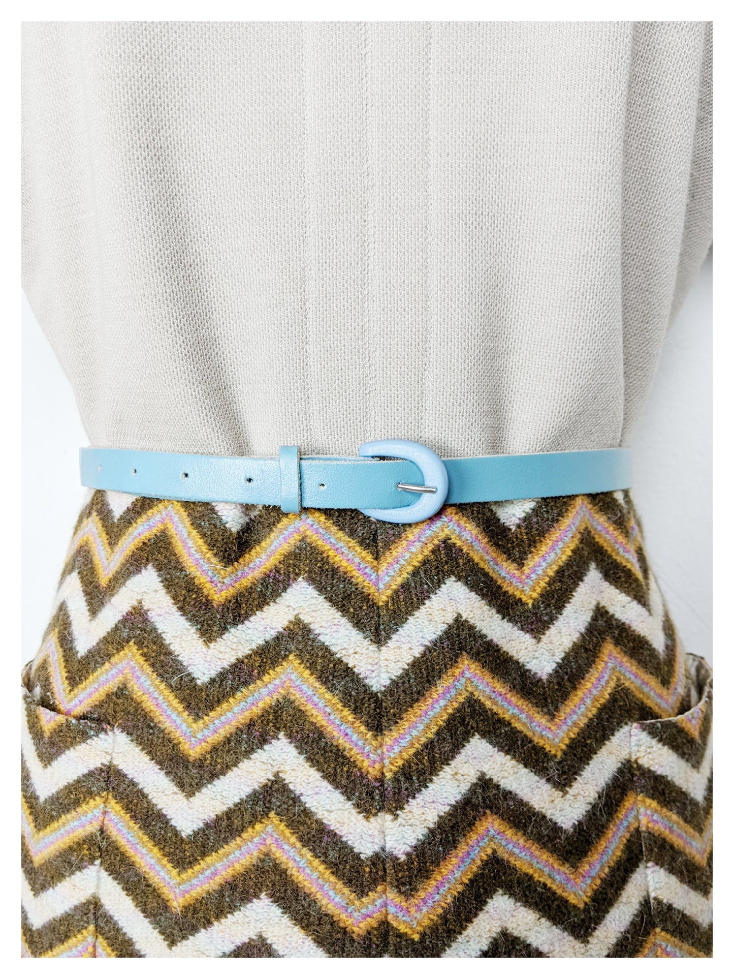Robe droite à motifs multicolore 60s