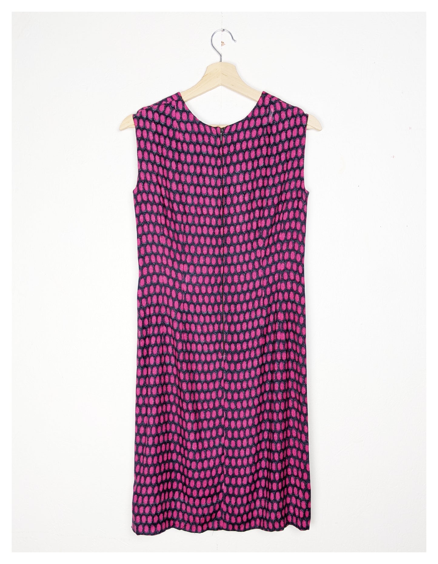 Tailleur-Robe à motifs gris/fuchsia 60s