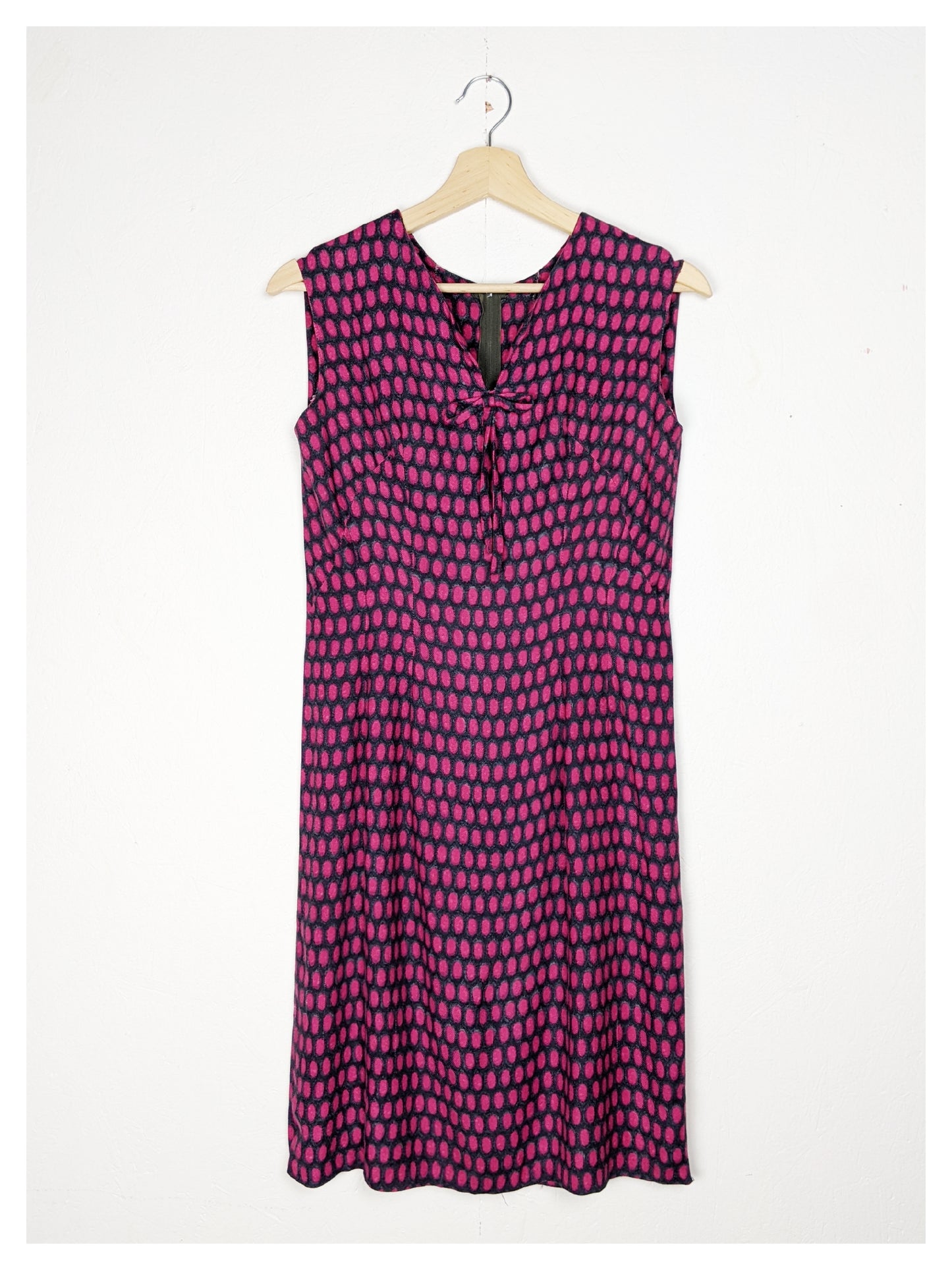 Tailleur-Robe à motifs gris/fuchsia 60s