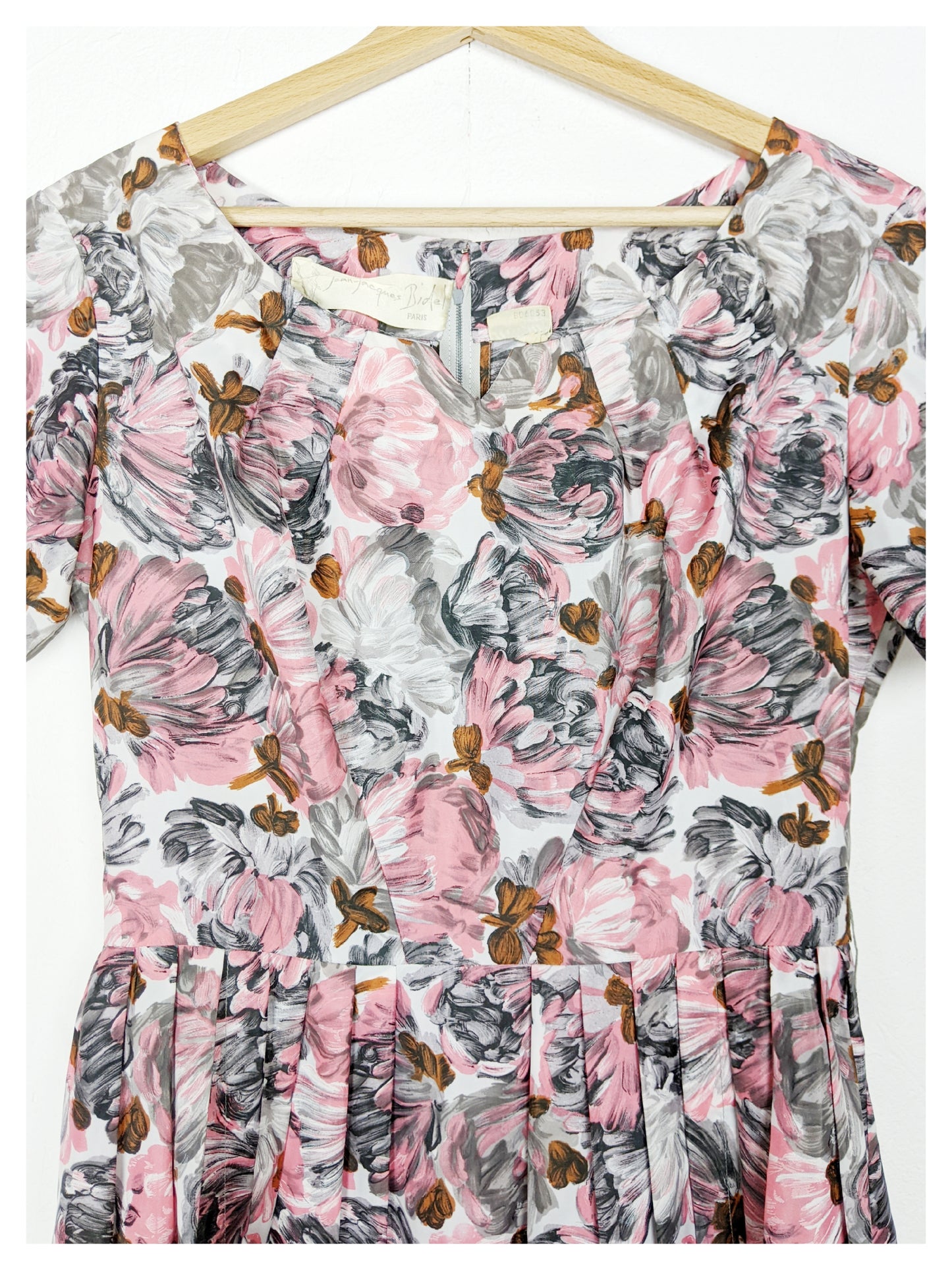 Robe plissée multicolore 60s