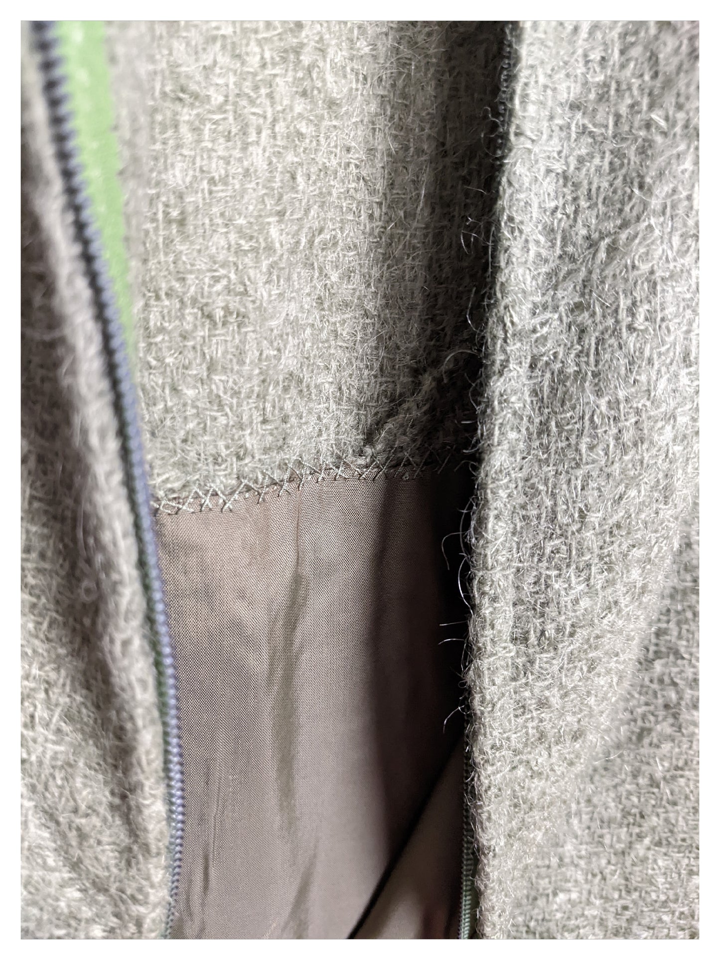 Robe droite vert olive 60s
