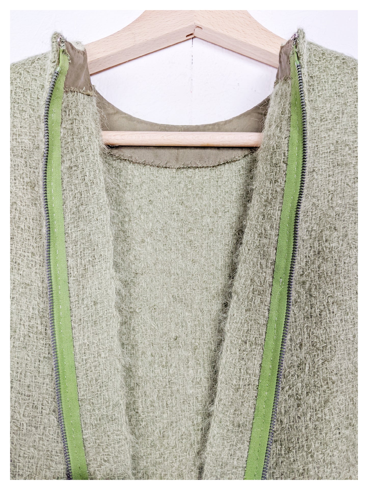 Robe droite vert olive 60s