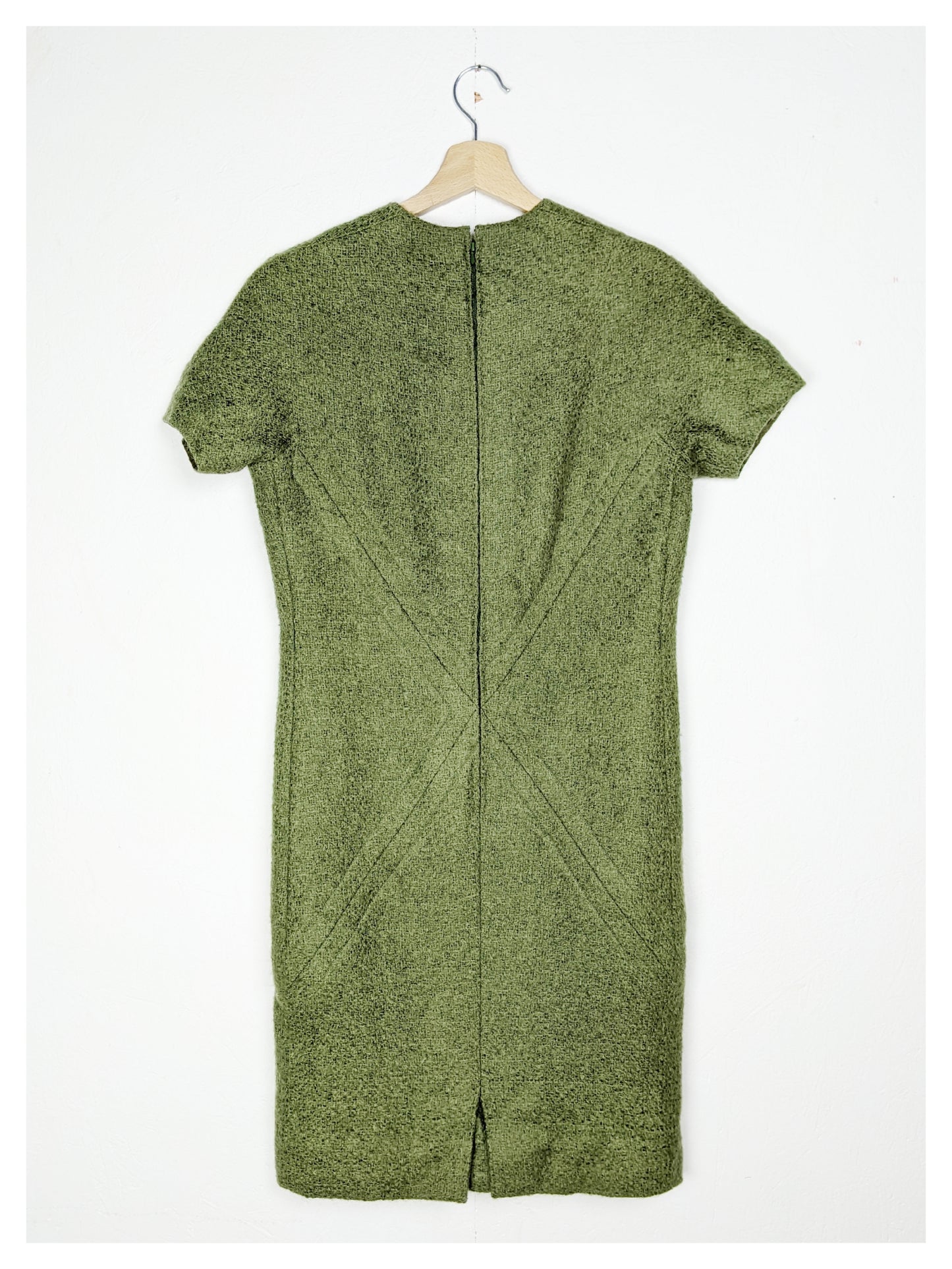 Robe droite vert olive 60s