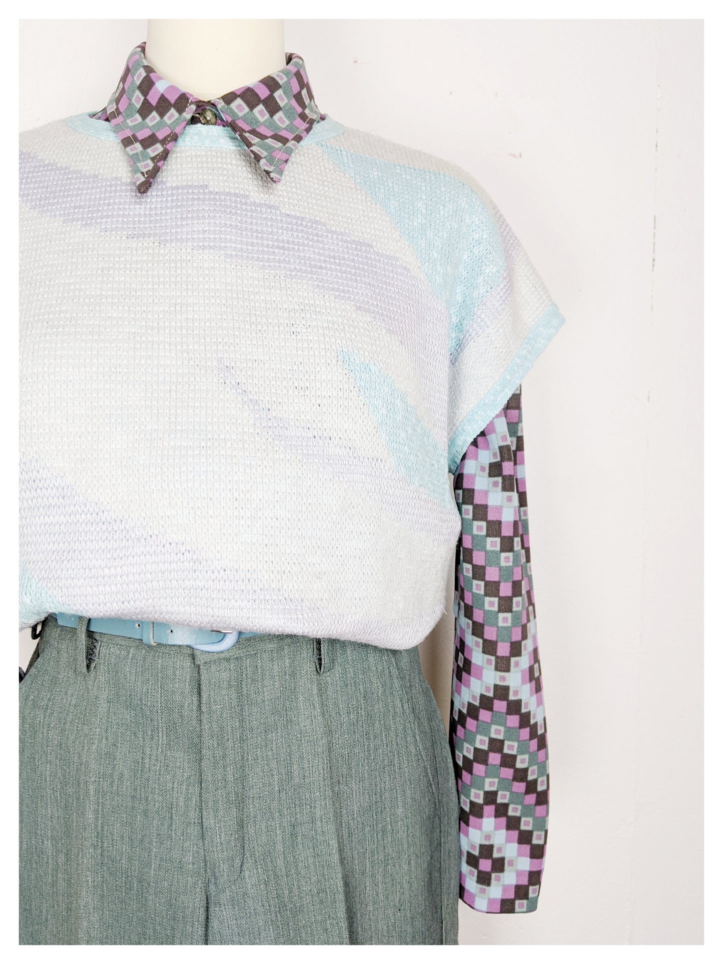 Chemise damier 70s