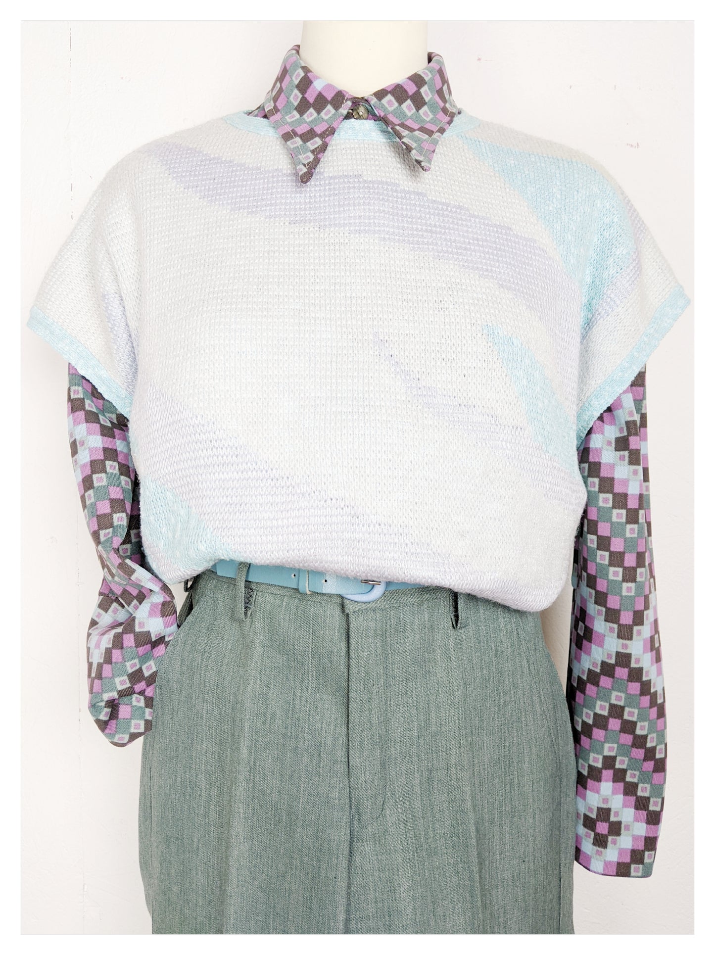 Chemise damier 70s