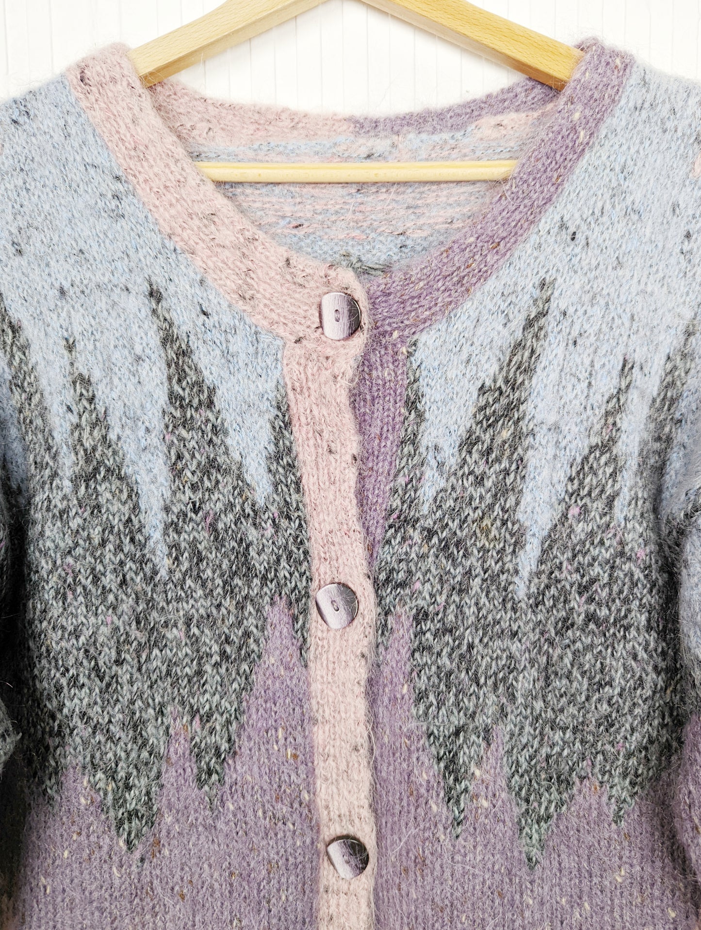 Gilet en laine ajouré 80s