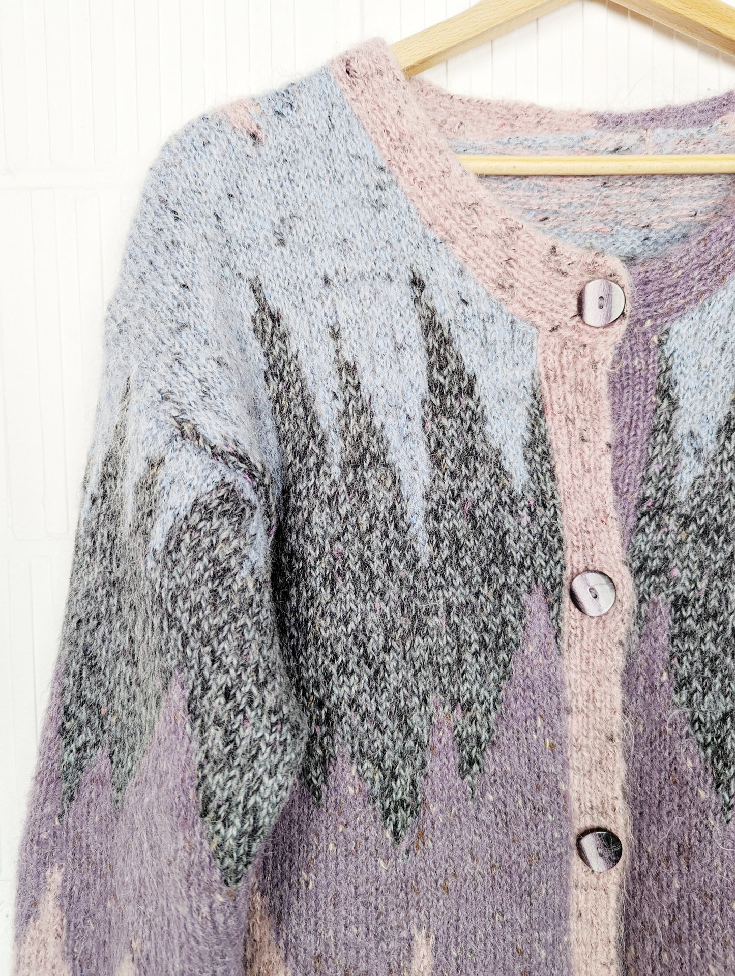 Gilet en laine ajouré 80s
