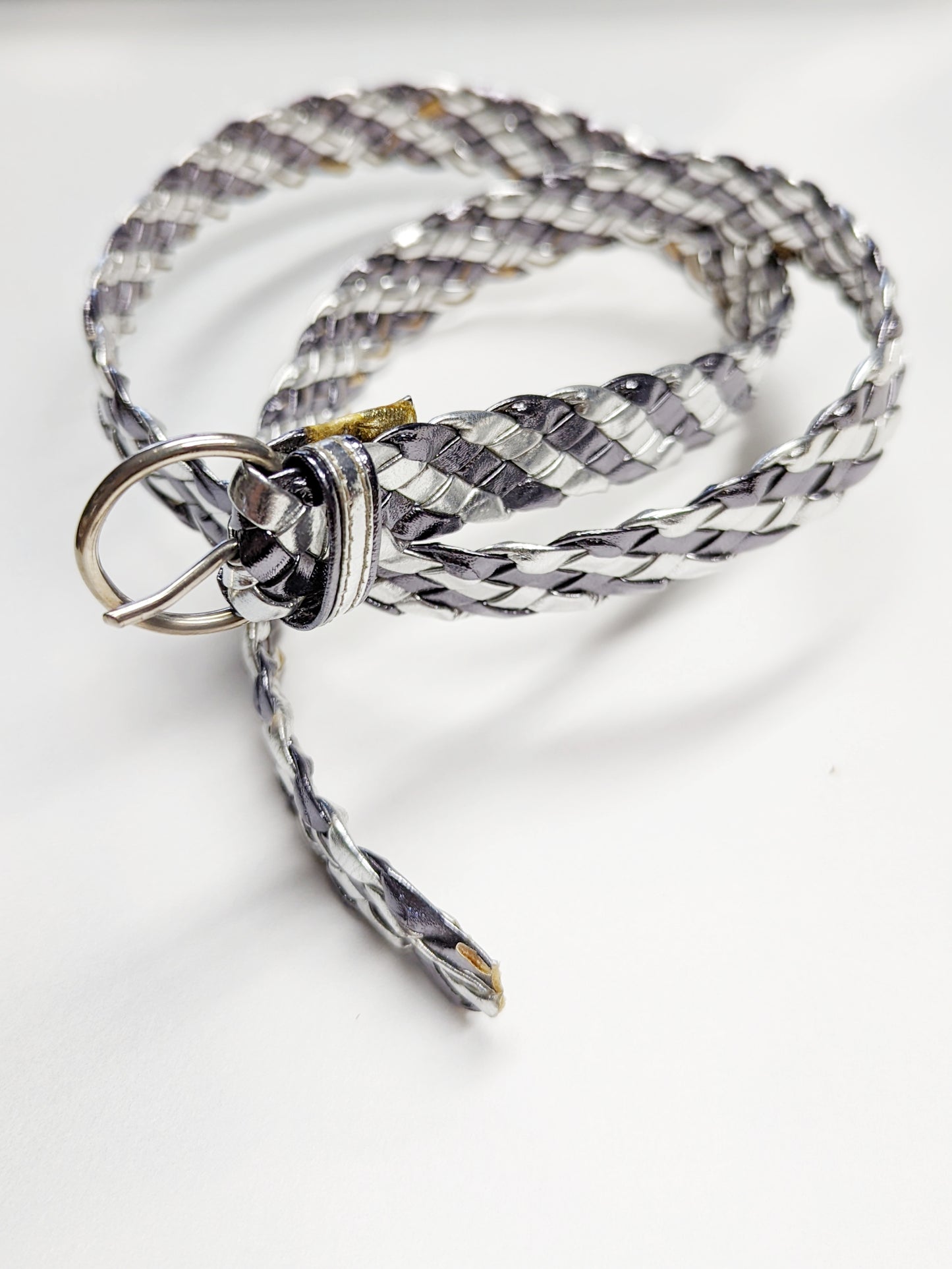 Ceinture tressée en cuir 80s