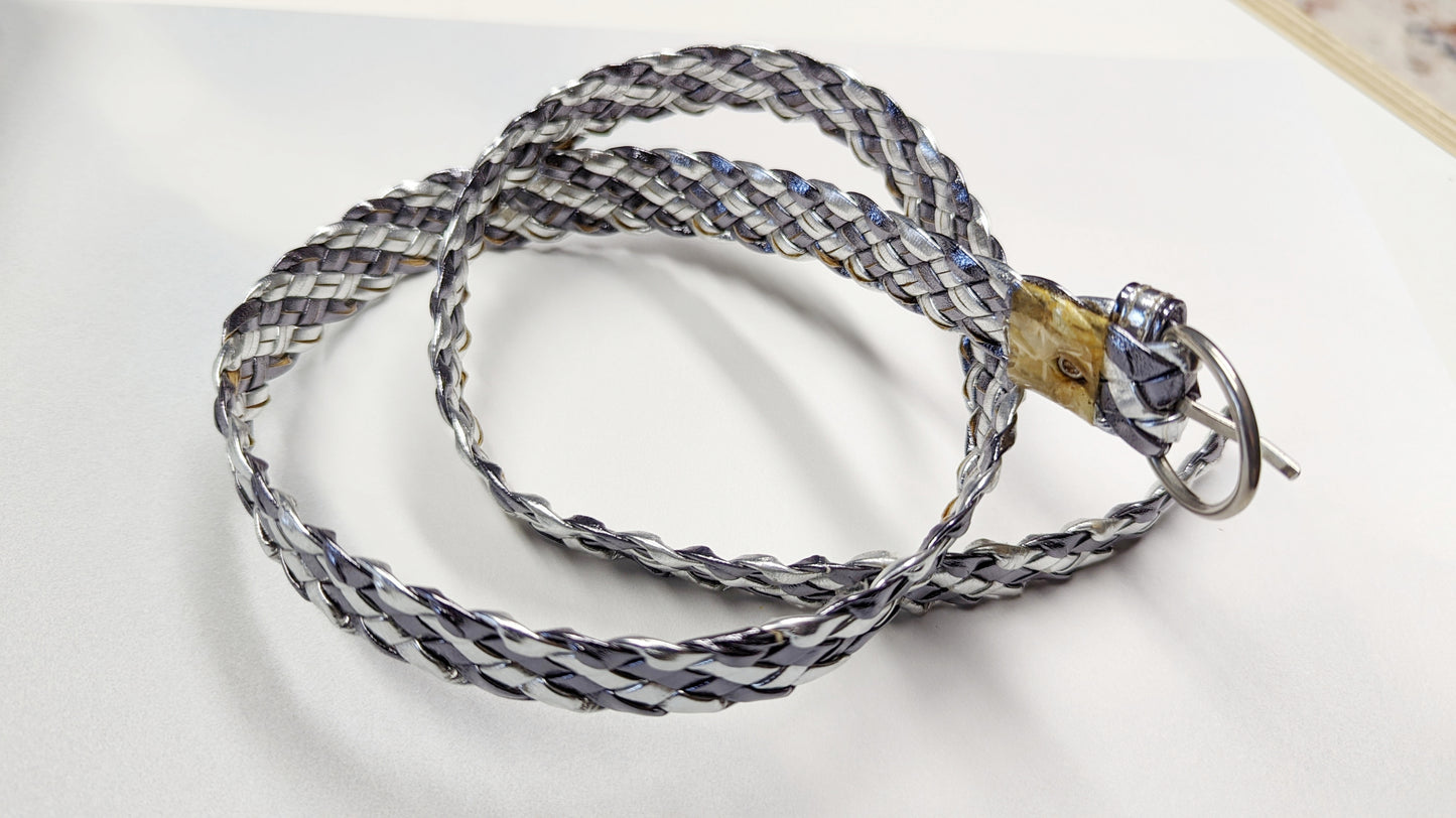 Ceinture tressée en cuir 80s