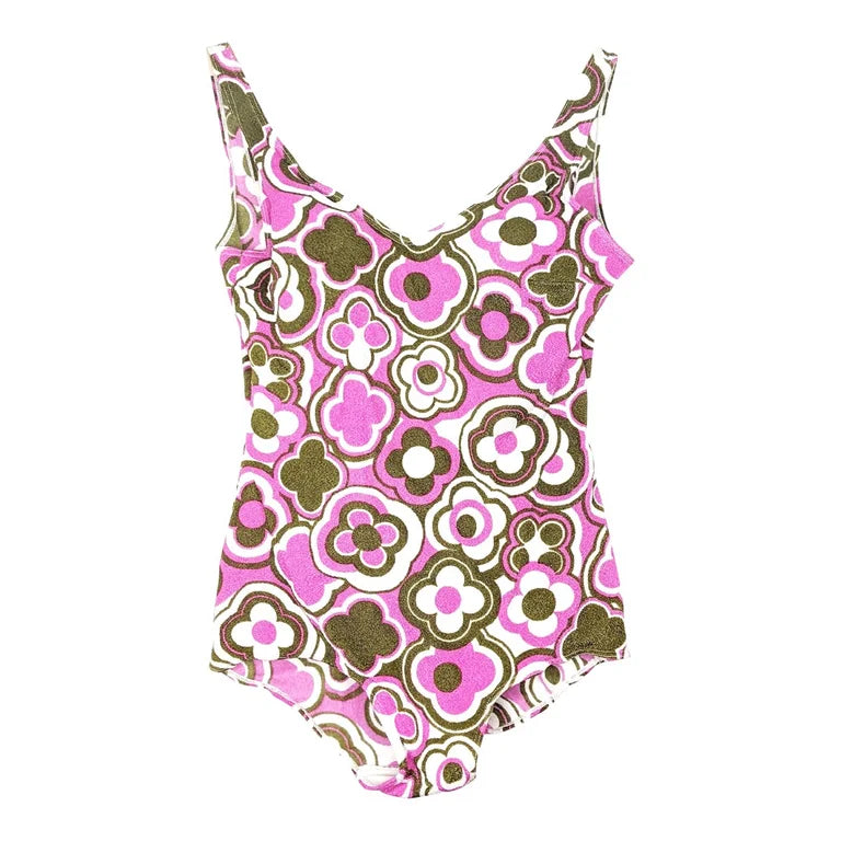 Maillot multicolore à fleurs 70s