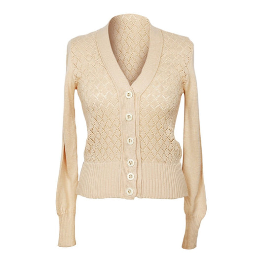 Gilet saumon ajouré 70's