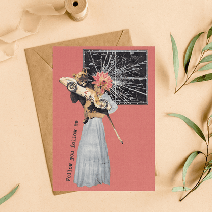 Carte postale "Follow you follow me"