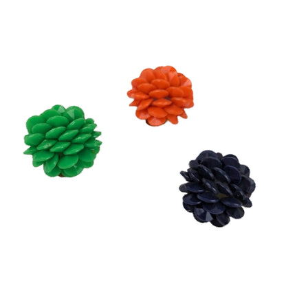 Boucles clips tricolores 60s