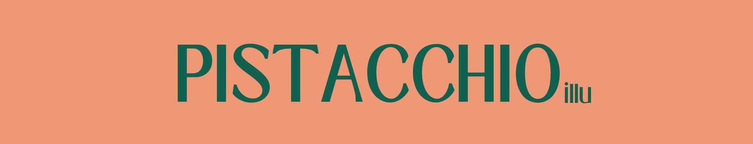 Logo Pistacchio.illu fond orange écriture verte