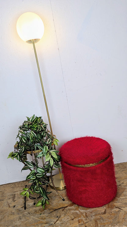 Pouf doudoune rouge 70s