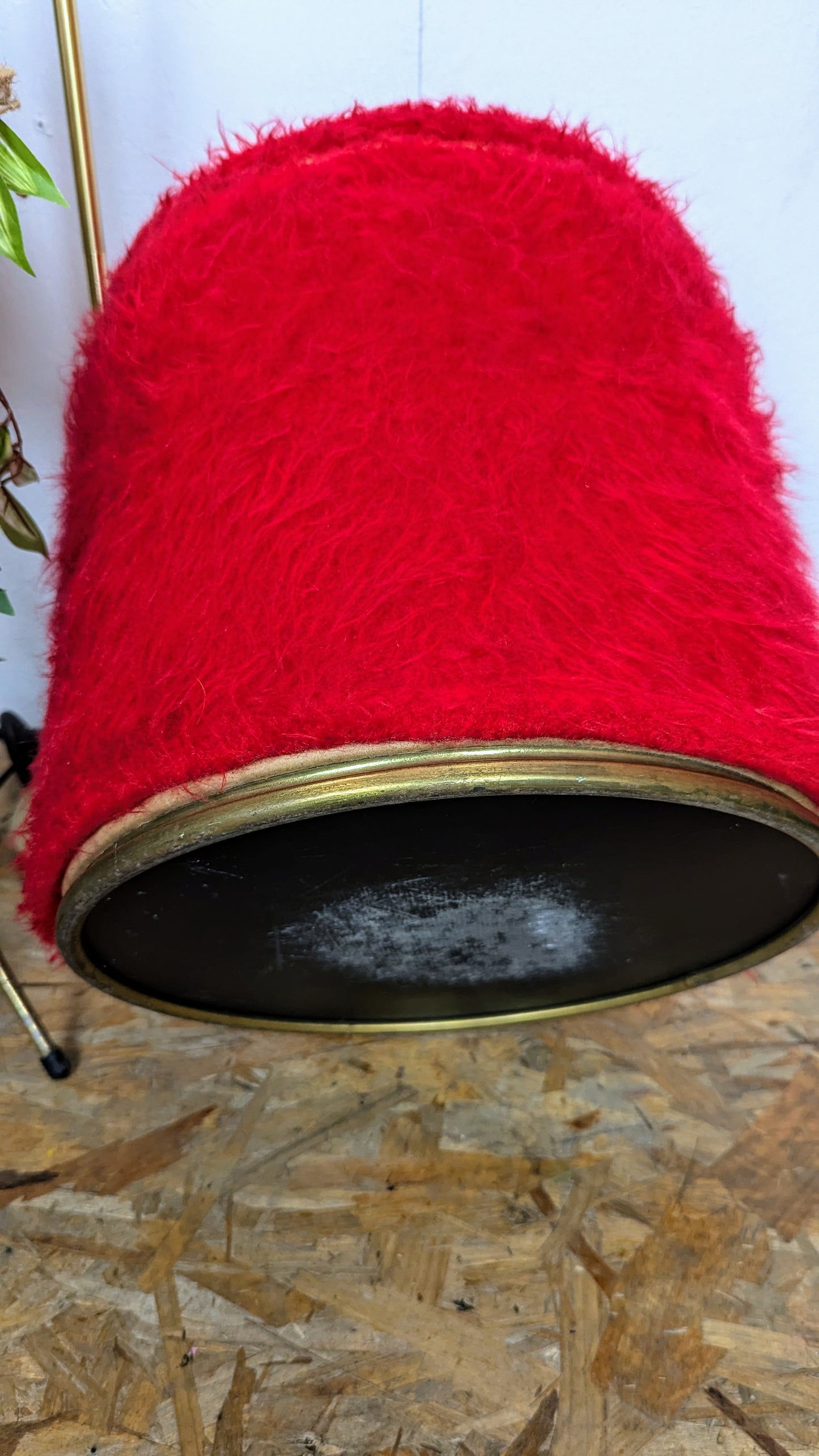 Pouf doudoune rouge 70s