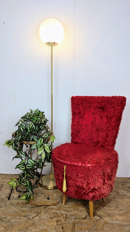 Fauteuil/coffre doudoune rouge 60s