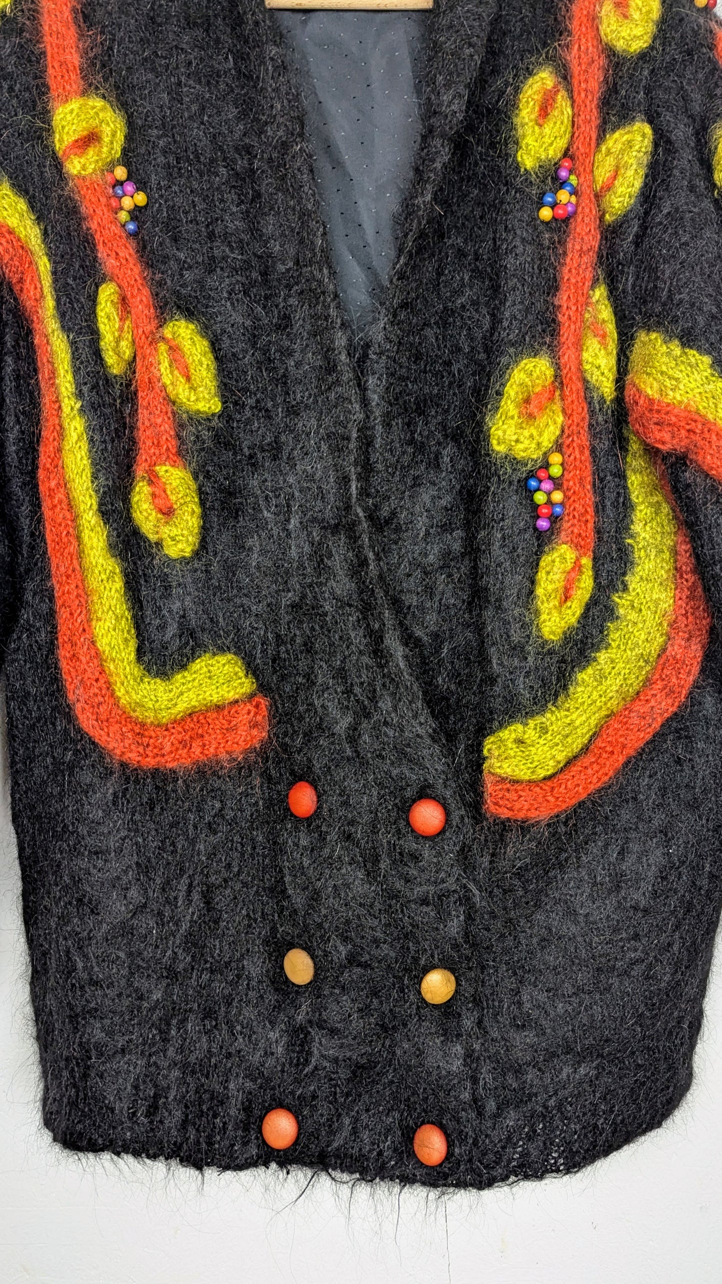 Gilet-veste noir avec décolration 80s