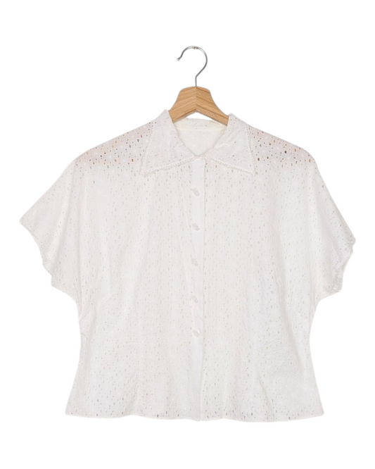 Chemisier broderie anglaise 50s