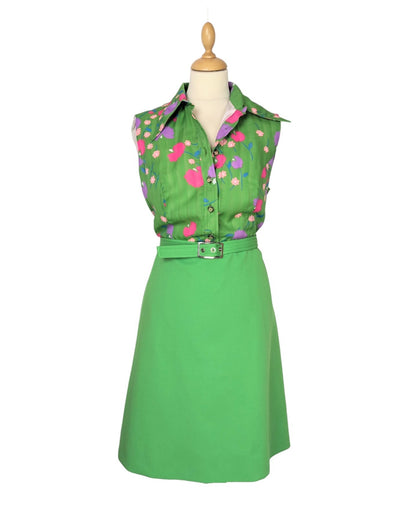 Robe corsage fleuri 60s